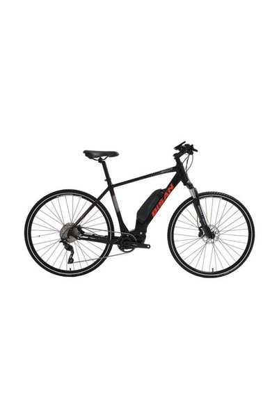 Bisan E-TREKKING ELEKTRİKLİ ERKEK ŞEHİR BİSİKLETİ 50CM HD 28 JANT 10 VİTES MAT SİYAH KIRMIZI