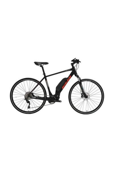 Bisan E-TREKKING ELEKTRİKLİ ERKEK ŞEHİR BİSİKLETİ 53CM HD 28 JANT 10 VİTES MAT SİYAH KIRMIZI