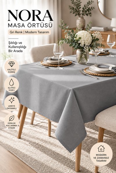 Pimula home Nora Ketensi Textured Stain-Resistant Tablecloth Solid Color