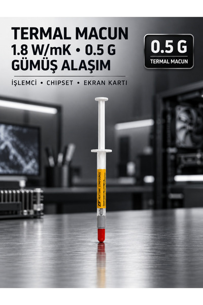 MVLH Küçük Şırınga Boy 1.8 W/mK 0.5 g Gri Gram Gümüş Alaşım Termal Macun Işle...