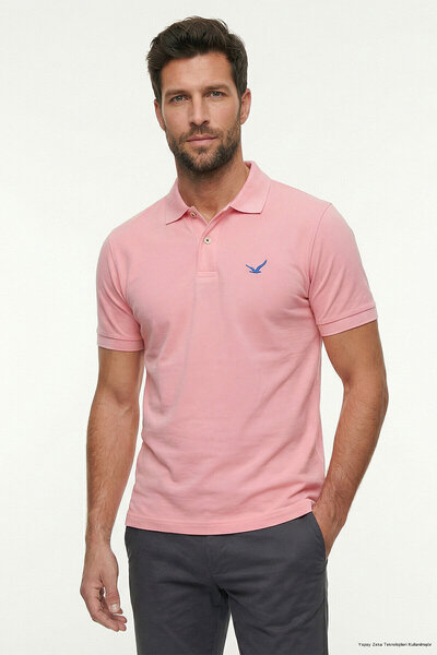 SMILE Cayman Pink 100% Gazeli Aegean Cotton Polo T-Shirt
