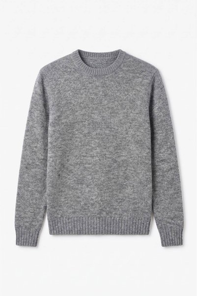 SMILE Fanne Gray Cotton Crew Neck Sweater