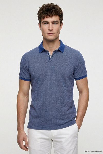 SMILE Breit Men's Polo Collar T-Shirt - Royal
