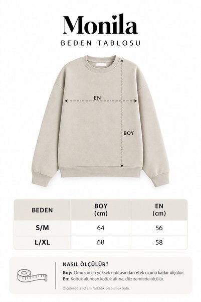 Monila Kadın Premium Kumaş 3 İplik Şardonlu Köpek Baskılı Sweatshirt