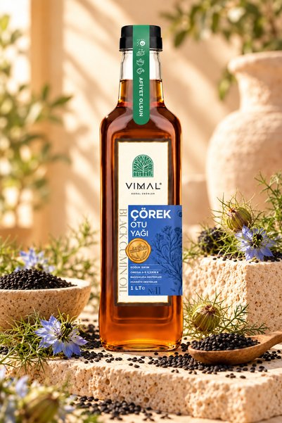 VIMAL Çörek Otu Yağı 1 Lt - %100 Saf, Doğal Ve Soğuk Sıkım