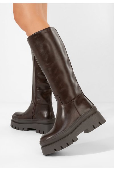 B T Shoes Cizme cu platformă Contesa maro
