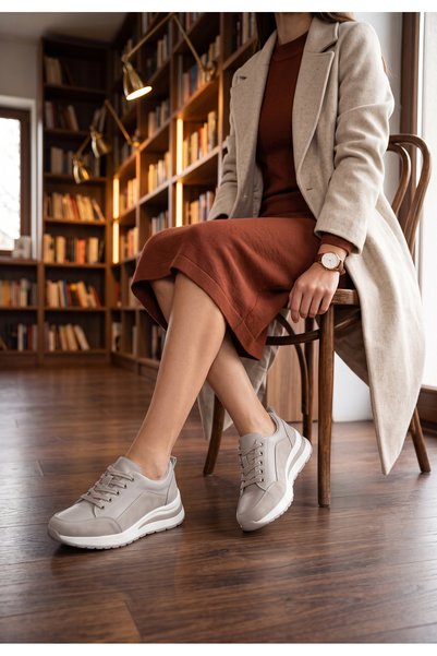 B T Shoes Sneakers cu platforma Janelia gri