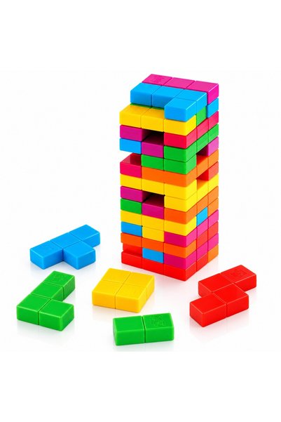 Salamandra Joc de societate 2 in 1 Jenga & TETRIS, 47 Piese, 8+ ani