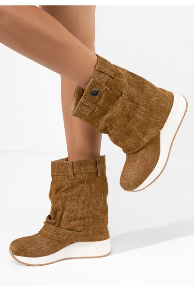 B T Shoes Ghete cu platforma Leanne camel