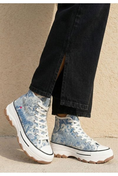 B T Shoes Tenisi inalti dama Jadoris albastri