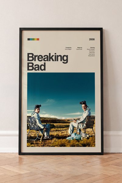 Pena Tablo Breaking Bad Retro Dizi Posteri Siyah Çerçeveli Tablo - Dizi Tablo...