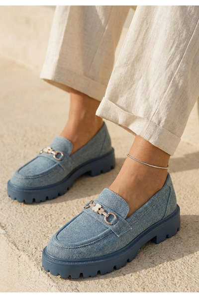 B T Shoes Loafers dama Aelle denim