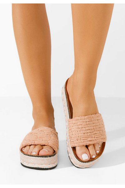 B T Shoes Papuci cu platformă Tulana roz