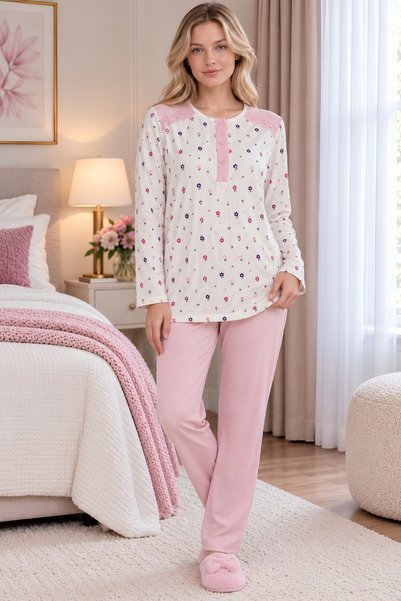Mecit Pijama Mecit 6355 Pink Plus Size Women's Pajama Set