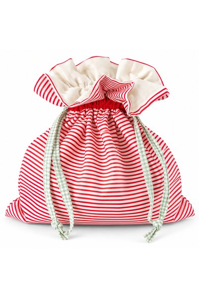 ToffyStore حقيبة مخططة حمراء فاخرة