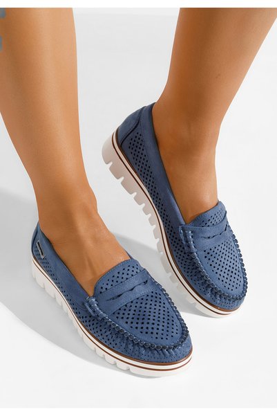 B T Shoes Mocasini dama Manise albastri