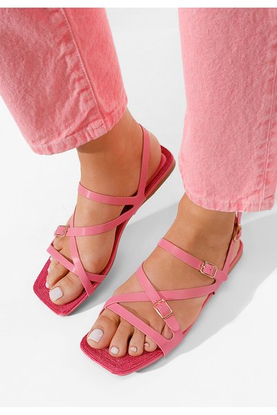 B T Shoes Sandale fara toc Sresa roz