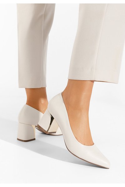 B T Shoes Pantofi cu toc gros Clarisse bej