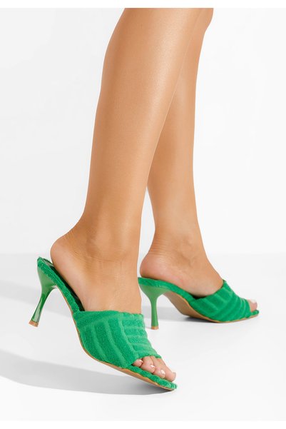 B T Shoes Papuci cu toc Mirora V2 verzi