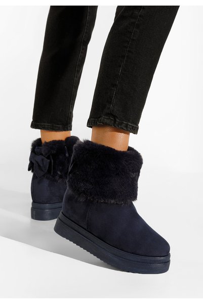B T Shoes Cizme imblanite dama navy Michi