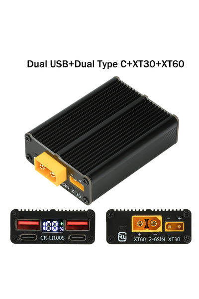 Choice3 وحدة شحن سريع XT30 XT60 مع علبة، 2-7S، 100 واط، لوحة أم لبنك الطاقة م...