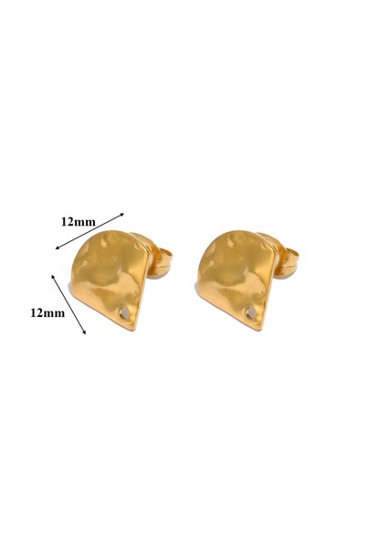 Choice Gold color 3 10pcs Stainless Steel Moon Heart Blank Post Earrings Stud...