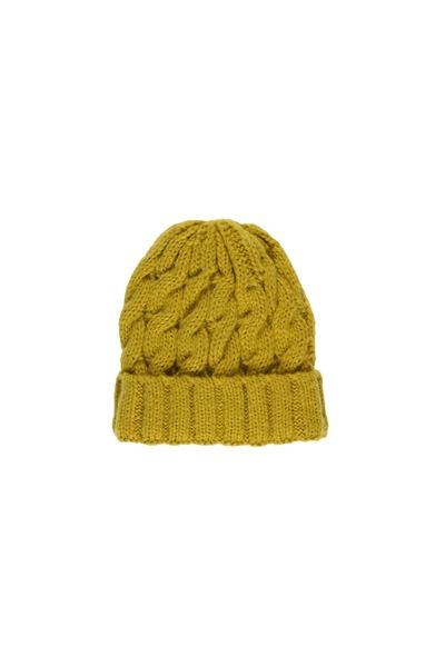 Panço Girl's Yellow Knitted Beanie