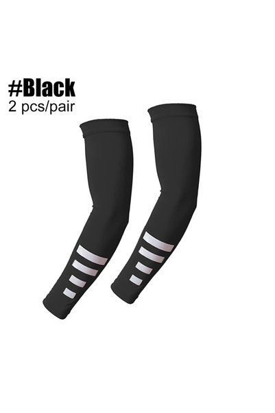 choice2 Black-1Pair 1Pair Reflective Stripe Arm Sleeves, Cooling UV Sun Prote...