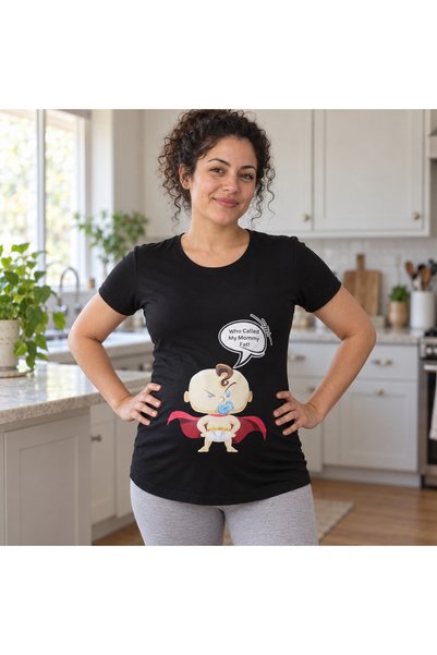 Mummy's Baby Μπλουζάκι εγκυμοσύνης Moomy Fat Μαύρο