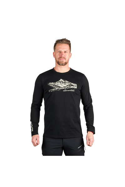 NORTHFINDER Tricou din bumbac organic de drumeție pentru bărbați DACSO, Negru