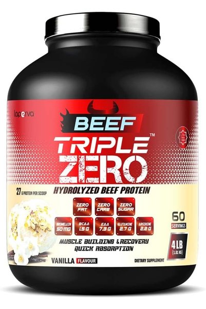 Laperva Beef Triple Zero Hydrolyzed Protein Powder - ZERO FAT, CARB & SUGAR -...