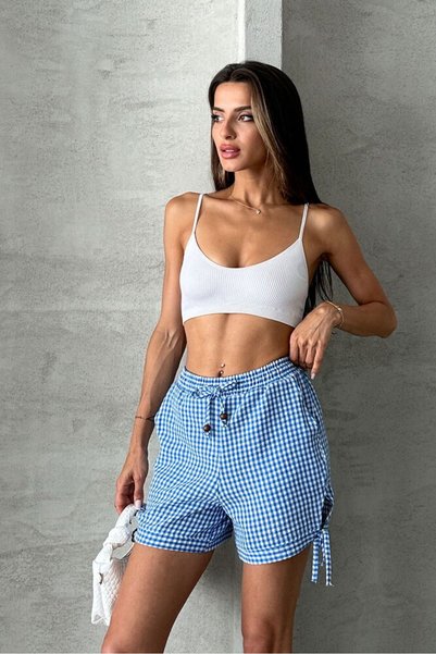 Generic Brand Blue Side-Lace Pitikare Wholesale Shorts - Blue
