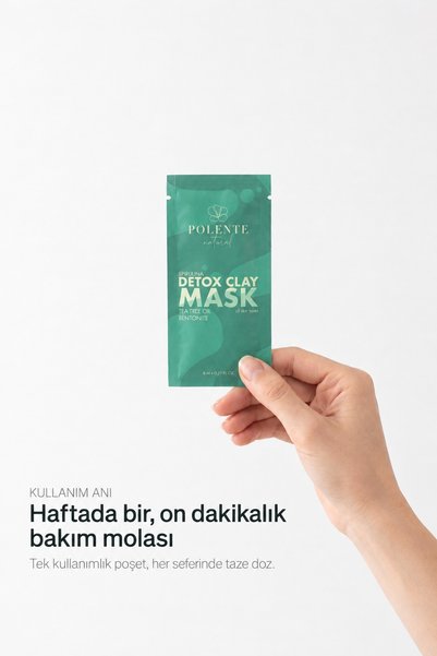 Polente Natural قناع الطين لإزالة السموم من الطحالب سبيرولينا (8 قطع × 8 مل)