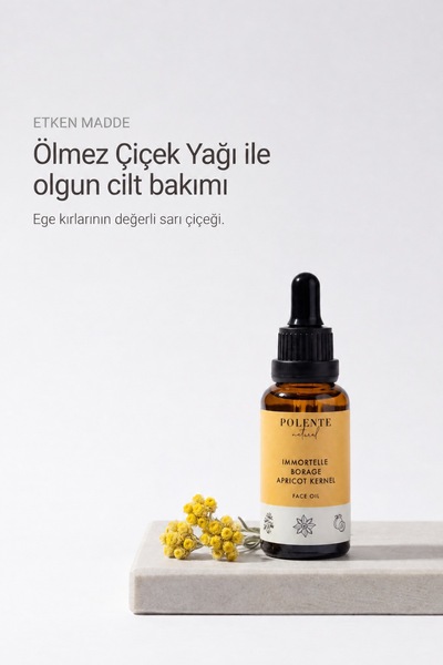 Polente Natural Ölmez Çiçek & Hodan Kırışıklık Karşıtı Yüz Yağı (30 ml)