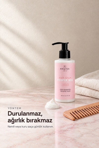 Polente Natural Onarıcı & Besleyici Saç Kremi - Yıpranmış, İşlem Görmüş Saçlar (200 ml)
