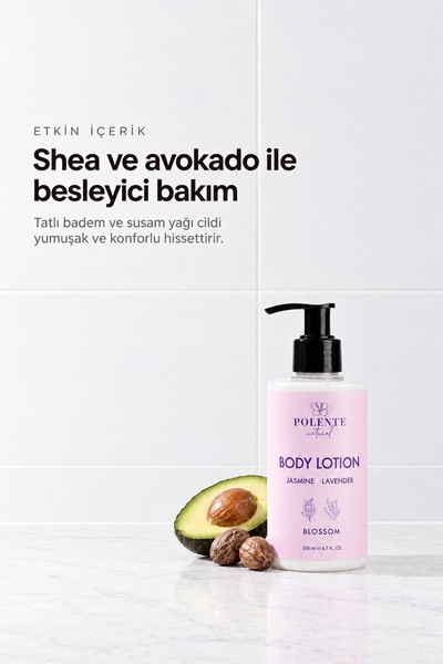 Polente Natural Vücut Losyonu - Yasemin & Lavanta (200 ml)