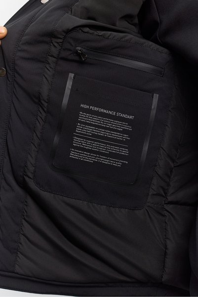 Avva Men's Black Classic Collar Lightweight Water Repellent Windproof Comfort Fit Coat A62Y6136