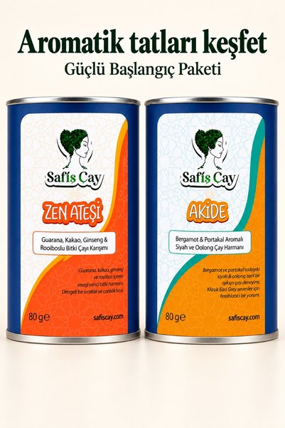 Safiş Çay Güçlü Başlangıç Paketi Zen Ateşi Bitki Çayı ve Akide Çay Seti 2 x 80 g