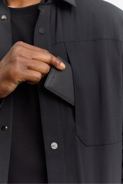 Avva Men's Black Classic Collar Lightweight Water Repellent Windproof Comfort Fit Coat A62Y6136