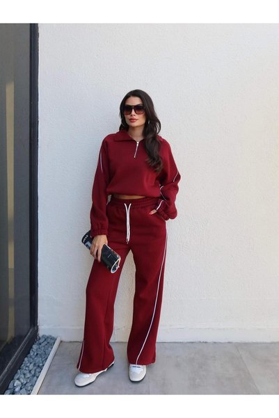 ESRAHELVACI Shardonlu Half-Zipper Suit with Piping