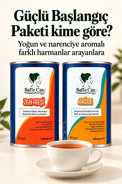Safiş Çay Güçlü Başlangıç Paketi Zen Ateşi Bitki Çayı ve Akide Çay Seti 2 x 80 g