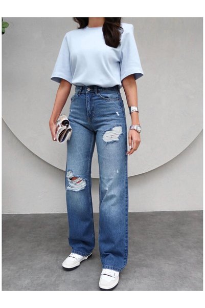 ESRAHELVACI Straight Original Jeans with Ripped Detail