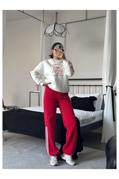ESRAHELVACI Şardonlu Sweatshirt Eşofman Takım