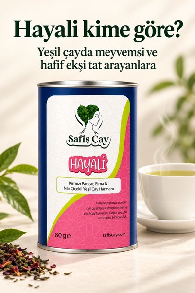 Safiş Çay Hayali Pancar Elma ve Nar Çiçekli Yeşil Çay Harmanı 80 g