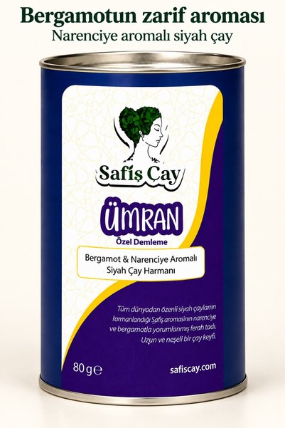 Safiş Çay Ümran Bergamot ve Narenciye Aromalı Demleme Siyah Çay Harmanı 80 g