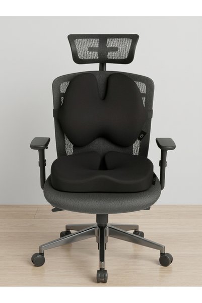 ORTOVİTA New Generation Visco Orthopedic Ergonomic Sitting and Lumbar Support Cushion and Backrest Set of 2