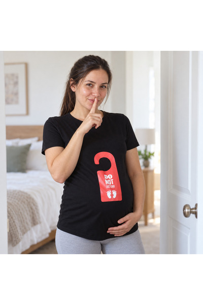 Mummy's Baby Μπλουζάκι εγκύου με κείμενο «Μην ενοχλείτε» μαύρο