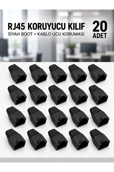 MVLH 20 Adet RJ45 Konnektör Koruyucu Kılıf Boot Ethernet Ağ Kablosu Uç Koruma...