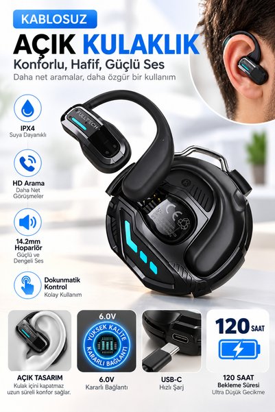 CROW'S TECH Rainwork Gaming Kablosuz Bluetooth 5.4 Oyuncu Kulaklık, Mikrofon ...