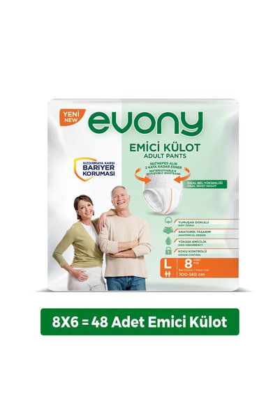 Evony Emici Külot Unisex L Beden 48 Adet